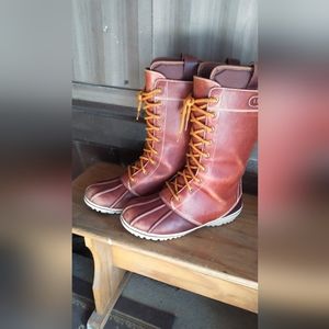 LL Bean Bar Harbor Tall duck rain snow lined boots women's size 8 waterproof